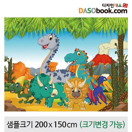 정글숲속(공룡)배경현수막-020-칭찬나라큰나라