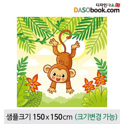 정글숲속(원숭이)배경현수막-064-칭찬나라큰나라