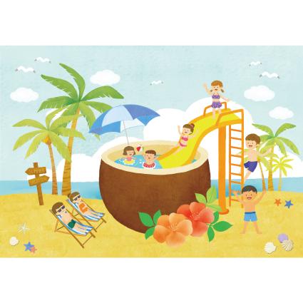 여름배경현수막(코코넛)-227-칭찬나라큰나라