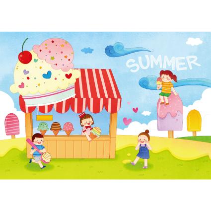 여름배경현수막(아이스크림)-375-칭찬나라큰나라