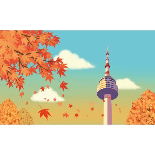 가을배경현수막(남산타워)-261-칭찬나라큰나라