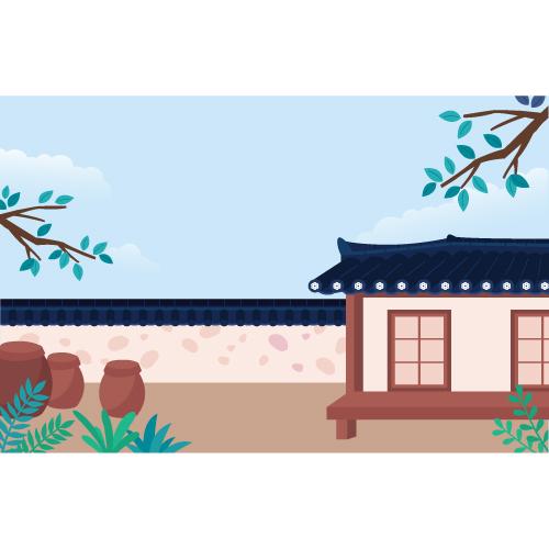 전통배경현수막(기와집)-100-칭찬나라큰나라