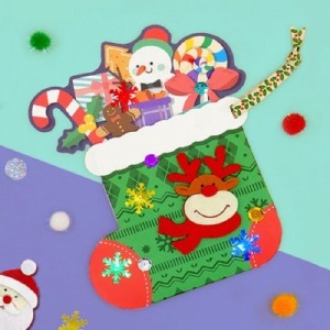 크리스마스 양말카드 5SET /어린이집 유치원 크리스마스만들기 만들기재료-칭찬나라큰나라