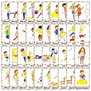 신체활동 연출 감정표현 카드 (전신 반응 교육 영어 TPR-CARD)-영어낱말 문장카드